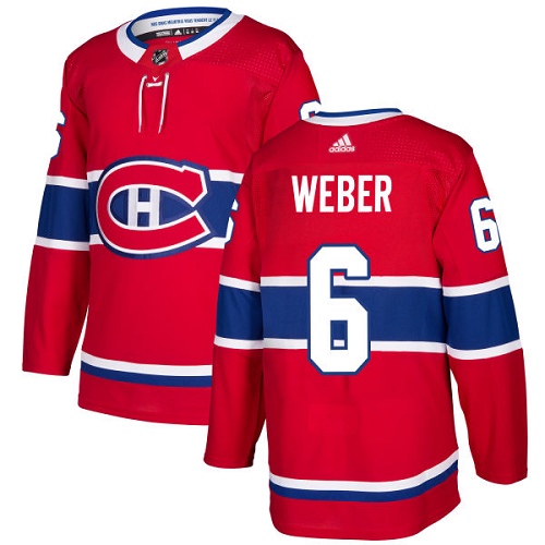 Adidas Men Montreal Canadiens #6 Shea Weber Red Home Authentic Stitched NHL Jersey->montreal canadiens->NHL Jersey